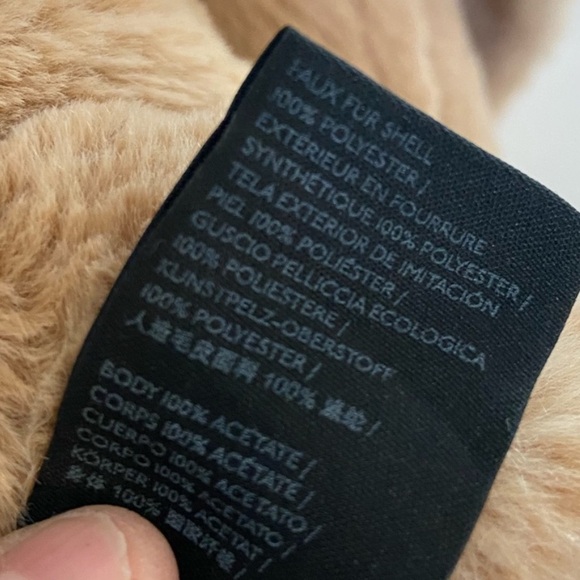 BY ANTHROPOLOGIE Faux Suede Faux Fur Lined Open Waterfall Ultra Lux Coat - Picture 6 of 8